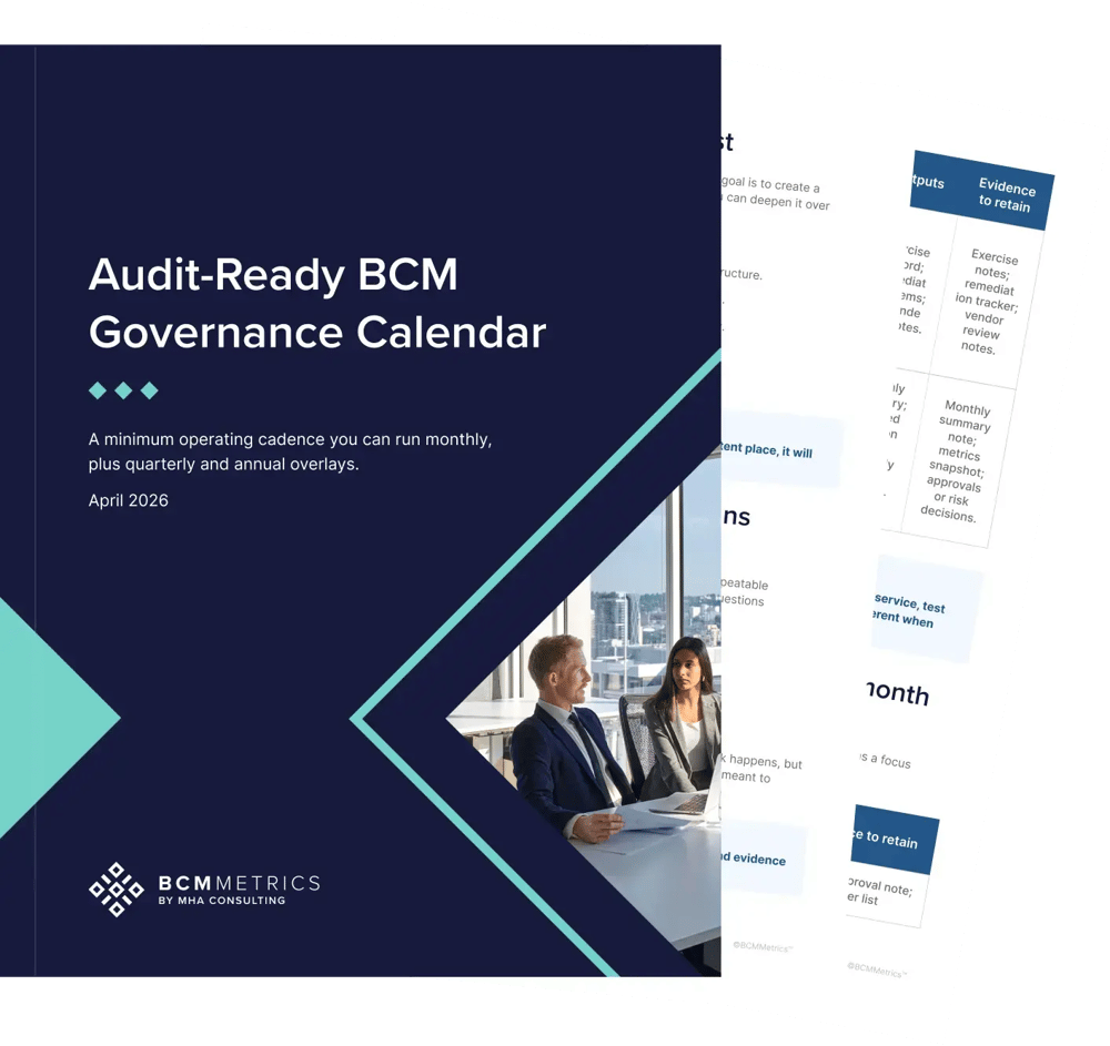 Audit Ready BCM Governance Calendar