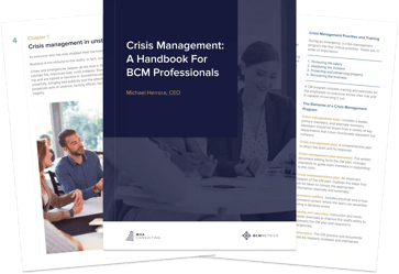 Crisis Management- A Handbook For BCM Professionals Crisis Management- A Handbook For BCM Professionals